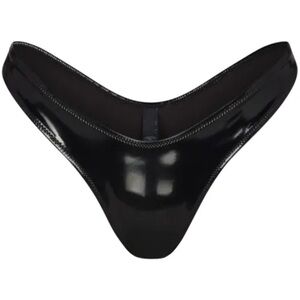 SKIMS Patent Micro Pleather Thong Bikini Bottom